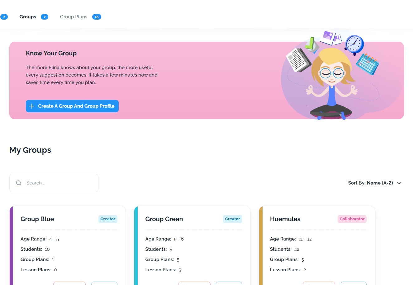 Product screenshot — chat or group view